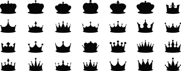 Foto op Canvas Crown design Set. Vector crown sign collection. Royal Crown icons. Vintage crown. © Designstockio