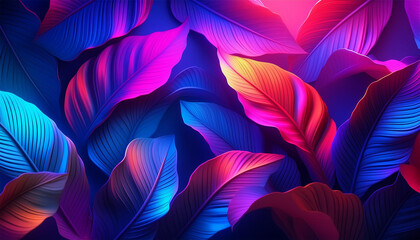 abstract background with flowers neon botanic background
