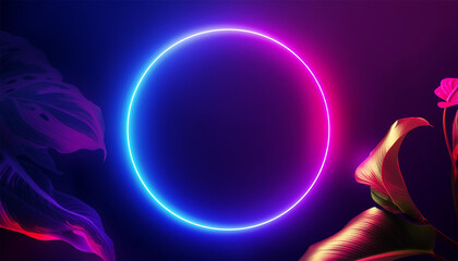 disco ball with smoke and stars neon 