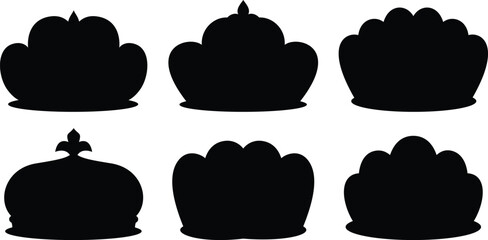 Black crown icons. Crown design Set. Crown symbol collection. Vector illustration - obrazy, fototapety, plakaty