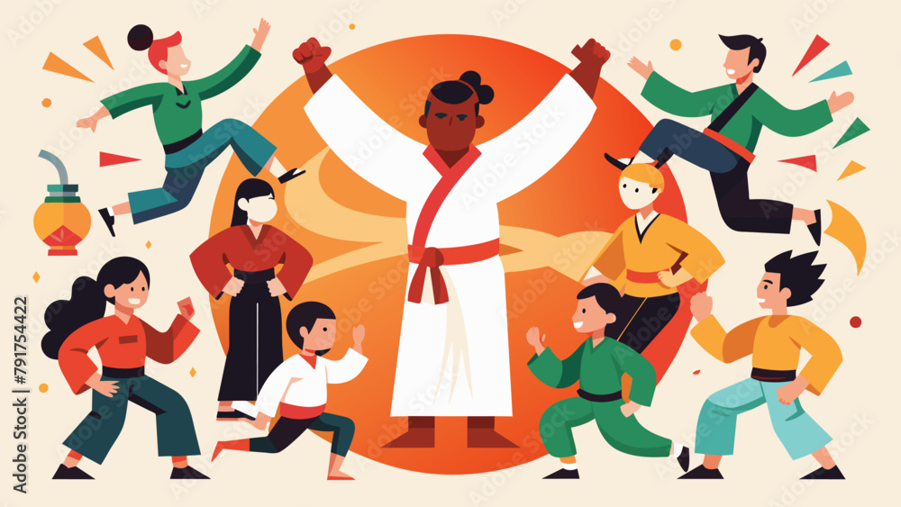 Poster a communitywide event where different martial arts schools come together to showcase their unique st