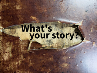 Intriguing conceptual artwork.
A torn brown surface reveals layers beneath with a bold question...