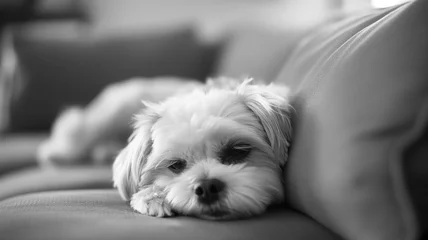 Foto op Aluminium Black and white photography of the pet dog taken at home. Animal photography © Furkan