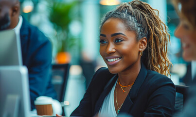 Collaborative Teamwork: Tech Specialists Sharing Ideas in a Modern Urban Office Setting