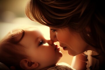 Mother's Love and Baby Kiss