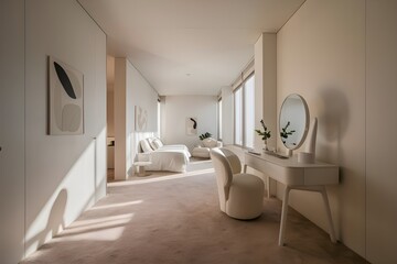 Elegant modren living room with white furniture, modern living room interior 
