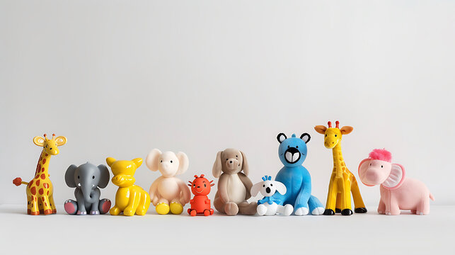 Children's toys with a plain white background