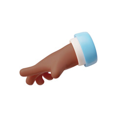 3D vector icon of a hand with dark skin, palm down.