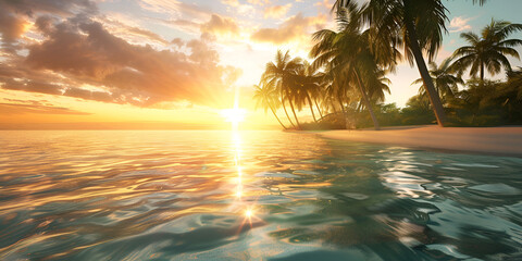 Fototapeta na wymiar Landscape of paradise tropical island beach 
