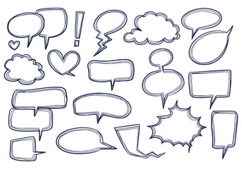 Hand draw chat sketch set design