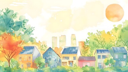 Fototapeta premium Suburban Habitat Transformed: An Eco-Friendly Rainwater Harvesting and Solar Panel Design