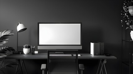 Minimalist Monochrome Computer Case Enhancing a Modern Home Office Setup