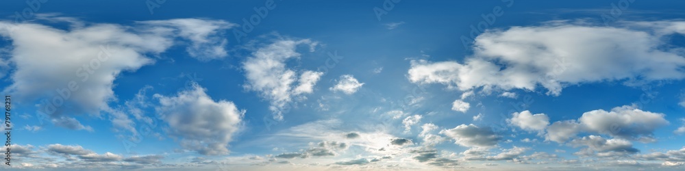Canvas Prints blue skydome with haze in 360 hdri panorama in equirectangular format with zenith and clouds and sun