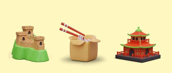 Set of icons for Asian sites, applications, concepts in oriental style