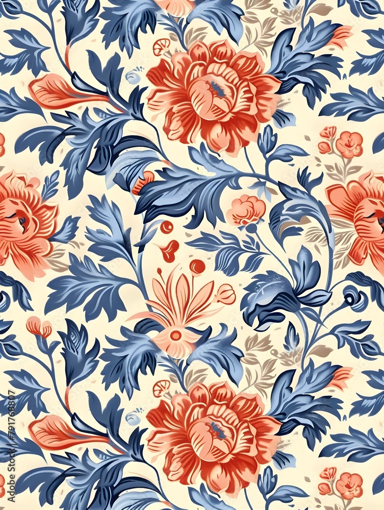 Poster d style seamless pattern infinite scalability for custom wallpaper and fabric designs