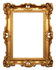 Antique frame in gold for composition 3D rendering