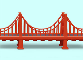 California Golden Gate Bridge. Suspended structure for pedestrians and cars