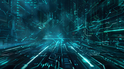Obraz premium Digital background for tech, AI, data, audio, graphics, and more