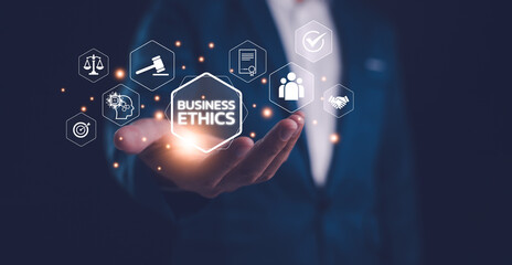 Business ethics Behavior and manners concept. Ethics and compliance concept. Ethical investment,...