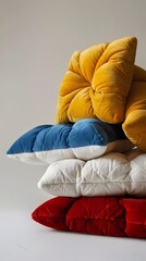 Minimalist Design Geometric Cushions Fluffed and Rotated for Symmetrical Freshness