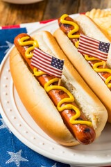 Patriotic American Memorial Day Hot Dogs
