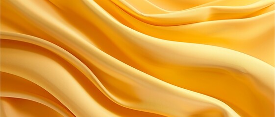 Soft Silk Waves in yellow: A flowing, textured illustration of smooth waves in shades of gold and yellow, resembling silk fabric gently rippling in the light