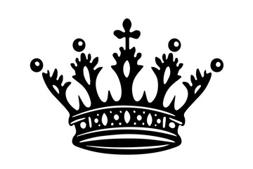 Vintage Crown: Engraved Sketch of Royal Victorian Majesty in Vector Logotype Illustration.