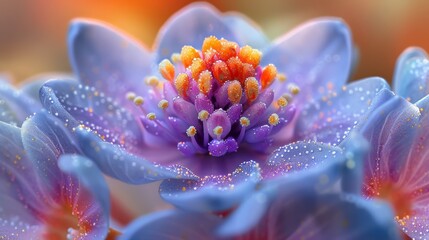 Close-up of a vibrant dew-covered flower