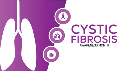 Cystic Fibrosis Awareness Month observed every year in May. Template for background, banner, card, poster with text inscription.