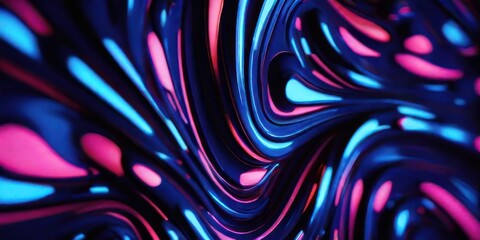 3d abstract background with space, colorful lines moving through a dark circular space, for banner...