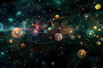Abstract Network of Spheres and Lines Illuminated in the Cosmic Void