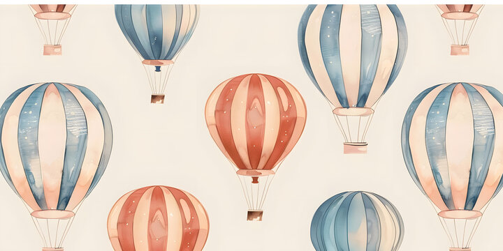 seamless pattern of childlike colorful air bloons
