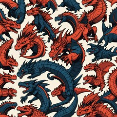 pattern with dragon