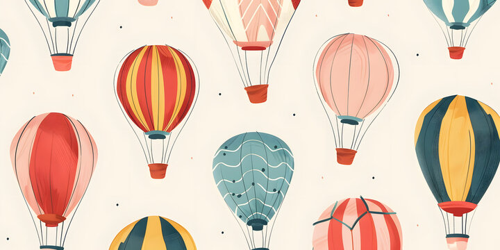 seamless pattern of childlike colorful air bloons