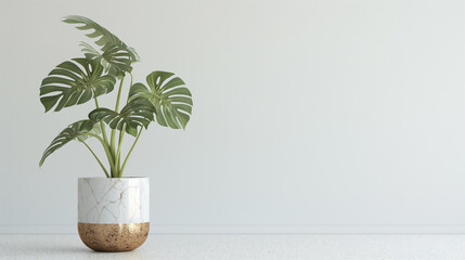 Monstera in a Pot: Modern Minimalist Indoor Plant Decor