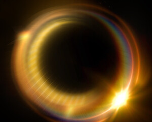 Abstract lens flare ring background  Overlay