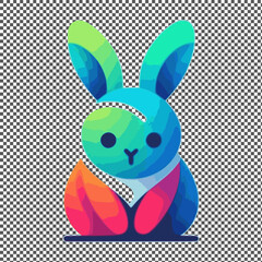 vector illustration of colorful rabbit