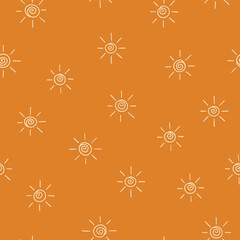 Seamless vector pattern with simple stylized cute sun icons, great for baby and kids products 