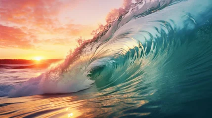 Fototapeten waves breaking in a perfecct day © Tranh