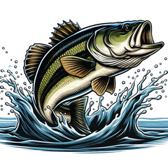 Bass Fish Vector Illustration
