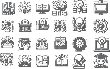 knowledge icon set vector illustration