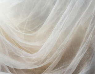 White tulle fabric texture background. wedding concept. Close up.