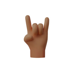 Rock on hand gesture 3D vector icon illustration