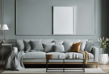 gray wall render design 3d 3d Livingroom poster illustration presentation decoration Empty home