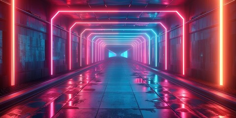 Tunnel with neon illumination