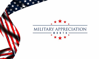 National Military Appreciation Month is celebrated every year in May and is a declaration that encourages U.S. citizens to observe the month in a symbol of unity. Vector illustration