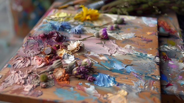 Eco-Friendly Palette with Vibrant Watercolors from Flowers and Roots