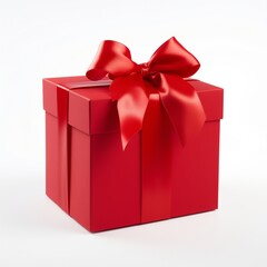 Fototapeta premium Red Gift Box isolated on White Background.