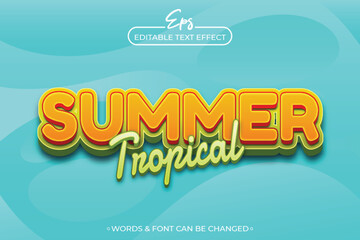 Summer tropical editable text effect template