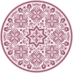 Vector abstract decorative round floral ethnic ornamental illustration